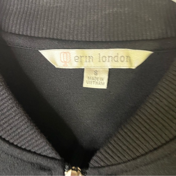 Erin London Blue White Black‎ Stripe Full Zipper Light Weight Jacket Size 2 - Picture 2 of 8